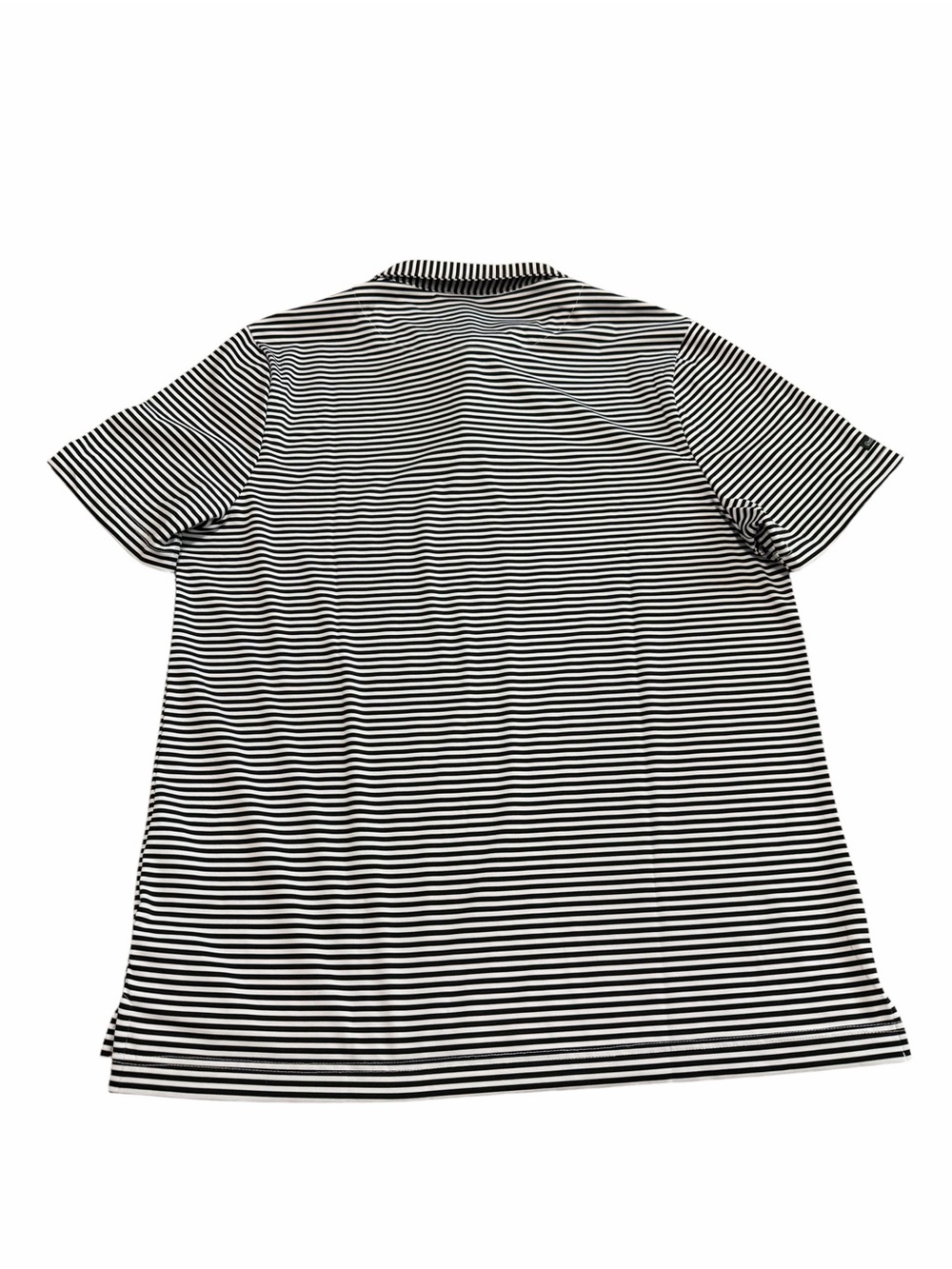 Good Good Golf Men's Black & White Striped Performance Polo | Large - Picture 4 of 5
